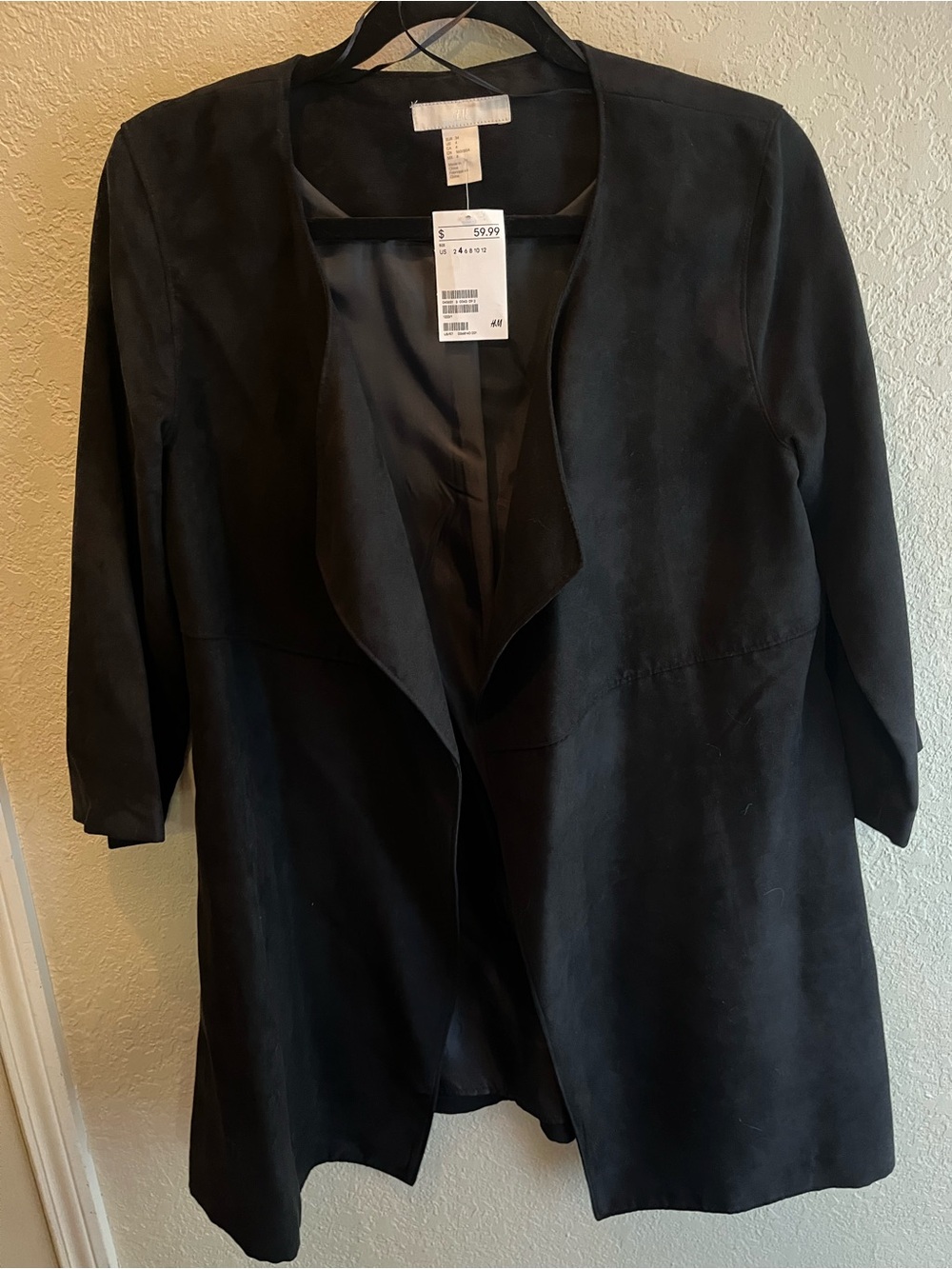 H&M Faux Suede Open Front Jacket